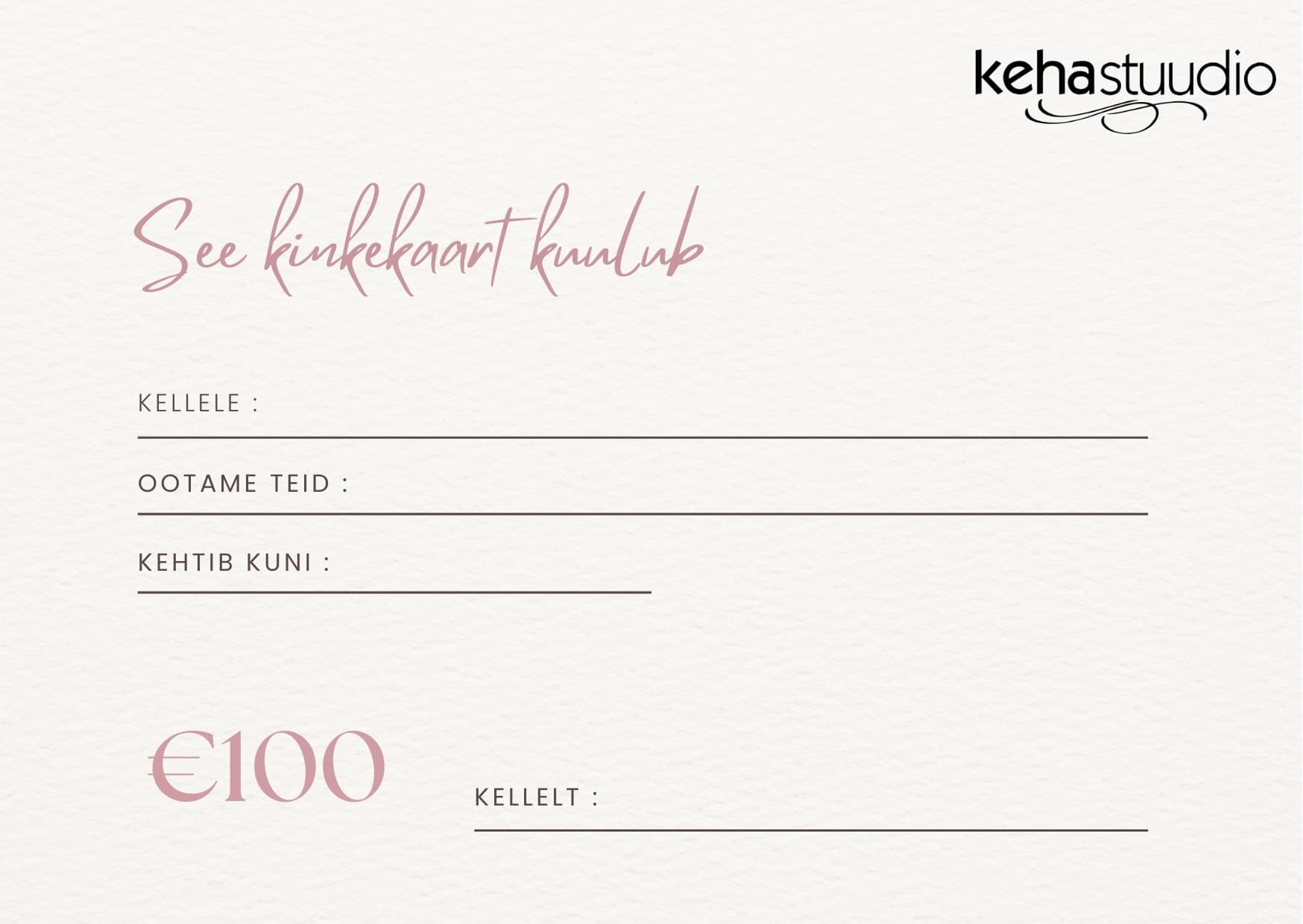 Kinkekaart 100€