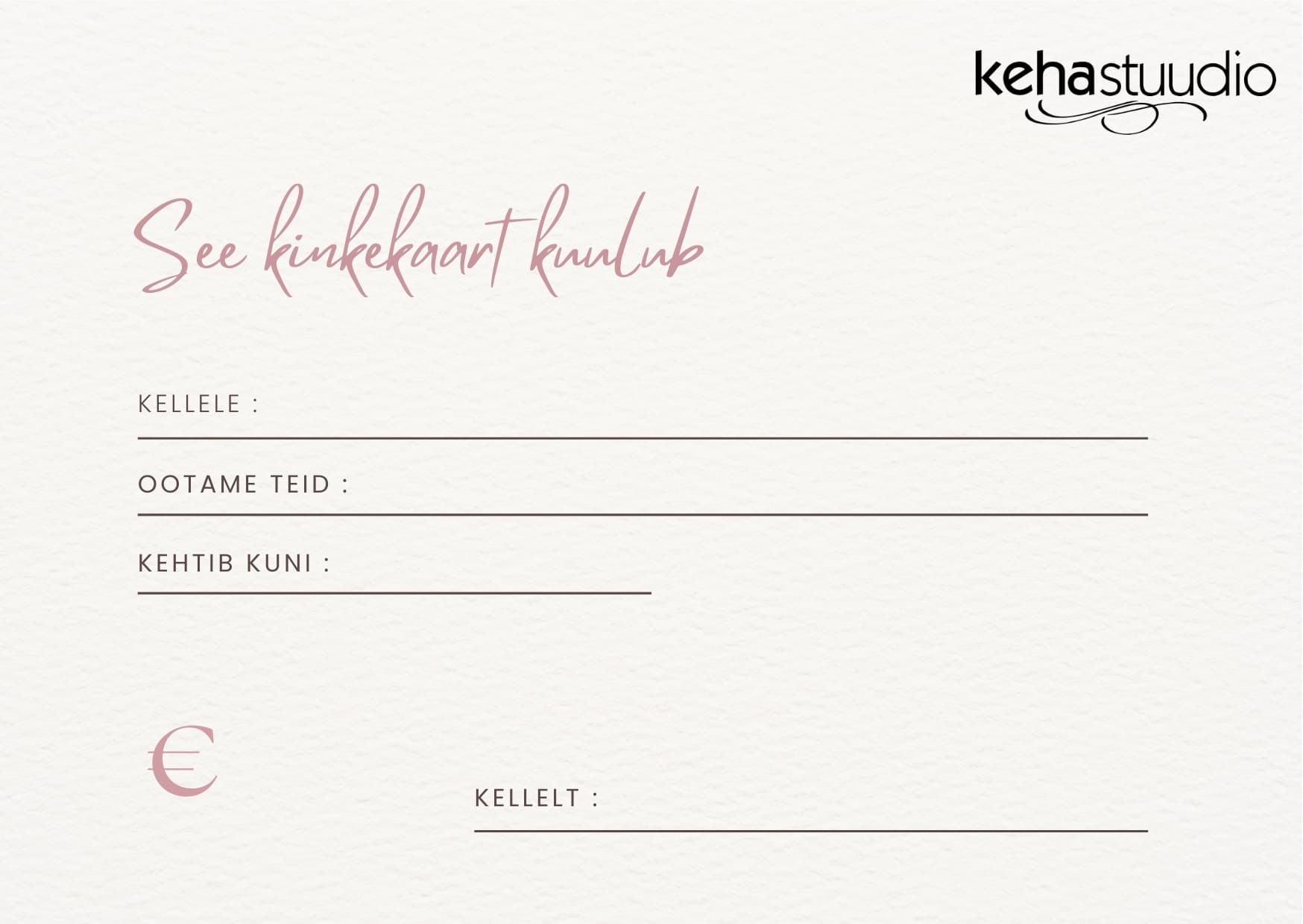 Kinkekaart Sinu valikul €